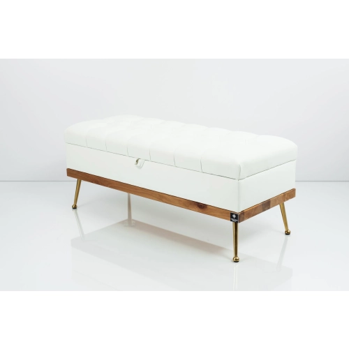 Kufer Pikowany CHESTERFIELD Ekoskóra Biała / Model QD-5 Rozmiary od 50 cm do 140 cm