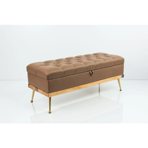 Kufer Pikowany CHESTERFIELD Ekoskóra Brąz / Model QD-5 Rozmiary od 50 cm do 140 cm