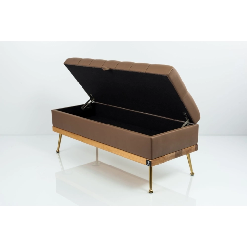 Kufer Pikowany CHESTERFIELD Ekoskóra Brąz / Model QD-5 Rozmiary od 50 cm do 140 cm