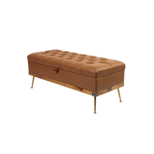 Kufer Pikowany CHESTERFIELD Ekoskóra Brąz / Model QD-5 Rozmiary od 50 cm do 140 cm