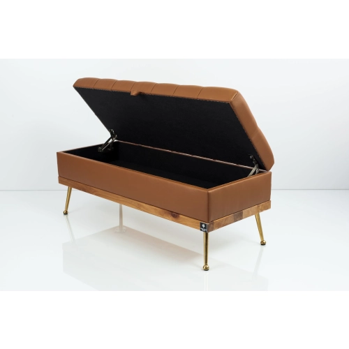 Kufer Pikowany CHESTERFIELD Ekoskóra Brąz / Model QD-5 Rozmiary od 50 cm do 140 cm