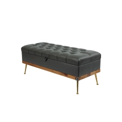 Kufer Pikowany CHESTERFIELD Ekoskóra Grafit / Model QD-5 Rozmiary od 50 cm do 140 cm