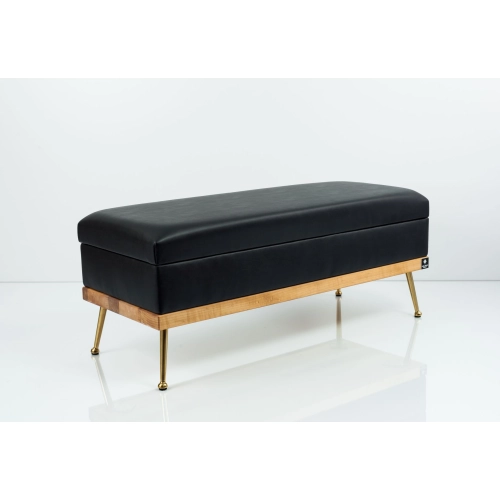 Kufer Tapicerowany Ekoskóra Czarny / Model QD-6 Rozmiary od 50 cm do 140 cm