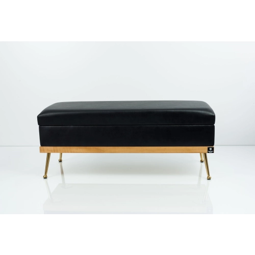 Kufer Tapicerowany Ekoskóra Czarny / Model QD-6 Rozmiary od 50 cm do 140 cm