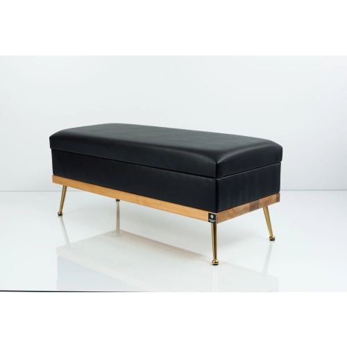 Kufer Tapicerowany Ekoskóra Czarny / Model QD-6 Rozmiary od 50 cm do 140 cm