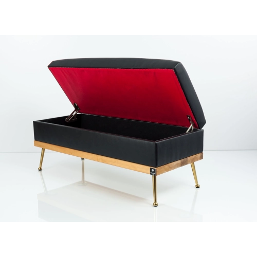 Kufer Tapicerowany Ekoskóra Czarny / Model QD-6 Rozmiary od 50 cm do 140 cm