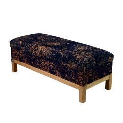 Kufer Tapicerowany Ornament vintage na granatowym / Model QD-7 Rozmiary od 50 cm do 200 cm