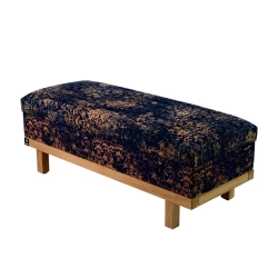 Kufer Tapicerowany Ornament vintage na granatowym / Model QD-8 Rozmiary od 50 cm do 200 cm