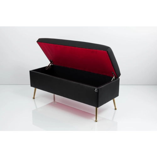 Kufer Tapicerowany Czarna Ekoskóra / Model QG-1 Rozmiary od 50 cm do 200 cm