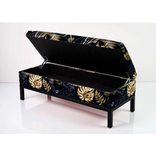 Kufer Tapicerowany Tkanina Monstera 02 / Model QM-2 Rozmiary od 50 cm do 200 cm