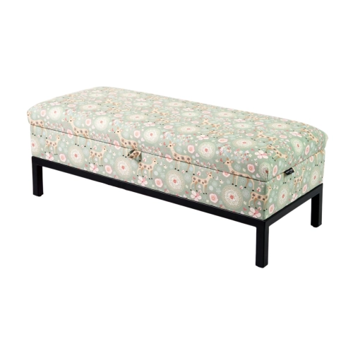 Kufer Tapicerowany Tkanina Sarenki 01 / Model QM-2 Rozmiary od 50 cm do 200 cm