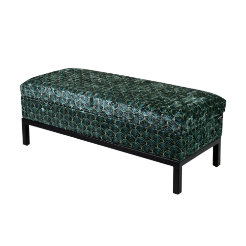 Kufer Tapicerowany Tkanina Wachlarze Artdeco 03 / Model QM-2 Rozmiary od 50 cm do 200 cm