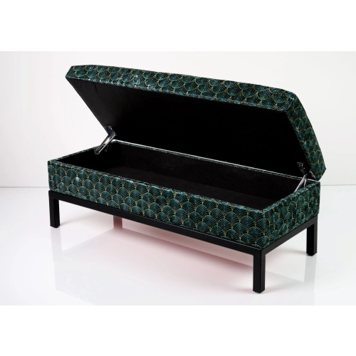 Kufer Tapicerowany Tkanina Wachlarze Artdeco 03 / Model QM-2 Rozmiary od 50 cm do 200 cm