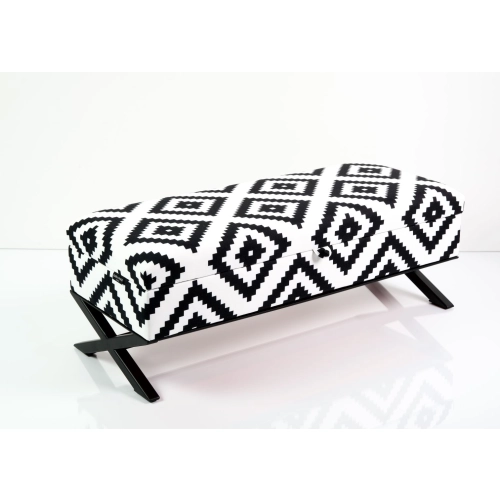 Kufer Tapicerowany Tkanina Etno Pixel Duży 01 / Model QM-3 Rozmiary od 50 cm do 200 cm