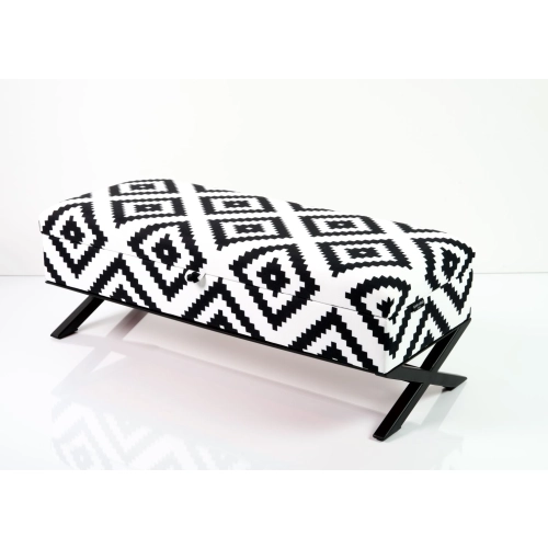 Kufer Tapicerowany Tkanina Etno Pixel Duży 01 / Model QM-3 Rozmiary od 50 cm do 200 cm