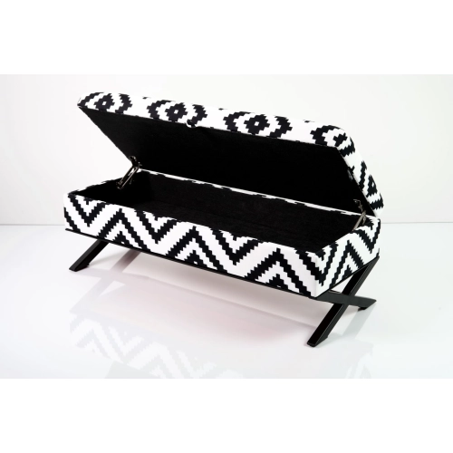 Kufer Tapicerowany Tkanina Etno Pixel Duży 01 / Model QM-3 Rozmiary od 50 cm do 200 cm