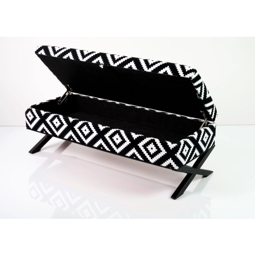 Kufer Tapicerowany Tkanina Etno Pixel Mały 01 / Model QM-3 Rozmiary od 50 cm do 200 cm