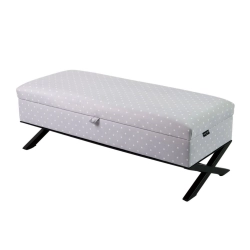 Kufer Tapicerowany Tkanina Kropki 01 / Model QM-3 Rozmiary od 50 cm do 200 cm