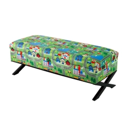 Kufer Tapicerowany Tkanina Miasto 01 / Model QM-3 Rozmiary od 50 cm do 200 cm