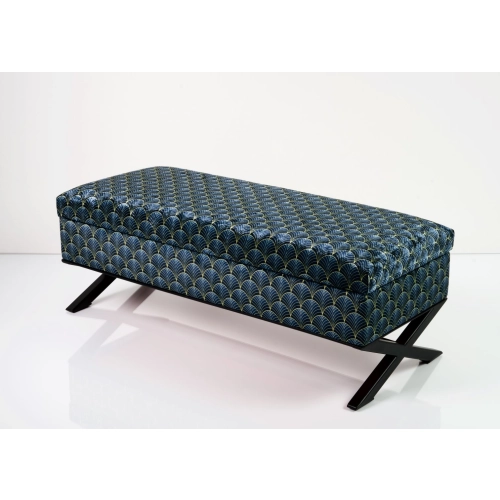 Kufer Tapicerowany Tkanina Wachlarze Artdeco 02 / Model QM-3 Rozmiary od 50 cm do 200 cm