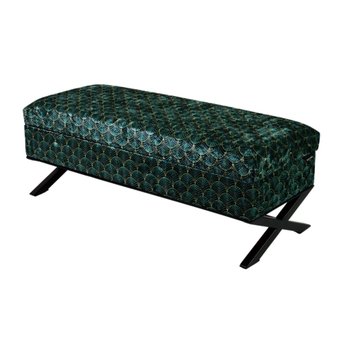 Kufer Tapicerowany Tkanina Wachlarze Artdeco 03 / Model QM-3 Rozmiary od 50 cm do 200 cm