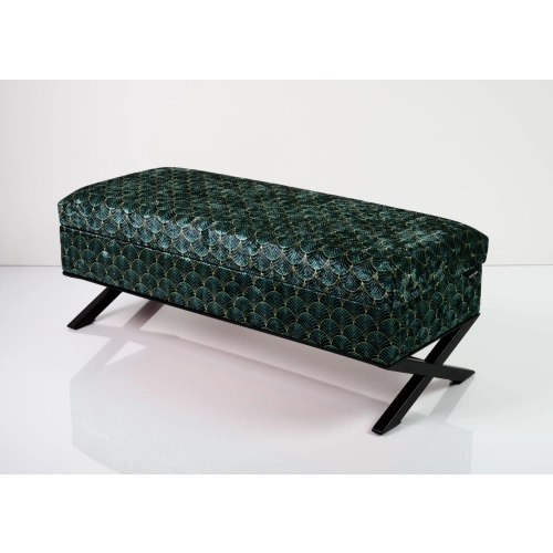 Kufer Tapicerowany Tkanina Wachlarze Artdeco 03 / Model QM-3 Rozmiary od 50 cm do 200 cm