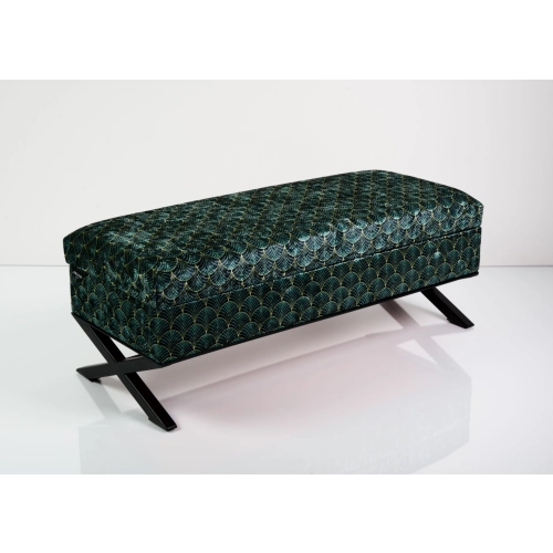 Kufer Tapicerowany Tkanina Wachlarze Artdeco 03 / Model QM-3 Rozmiary od 50 cm do 200 cm