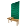 Ławka z Panelem Ściennym Pikowanym Butelkowa Zieleń Siedzisko Drewno Lite LPPK-10 Rozmiary od 50 cm do 100 cm