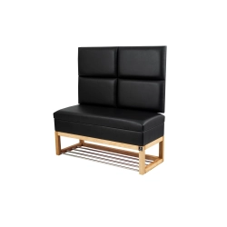 Mini Kufer z Panelem Ściennym Siedzisko Gładkie Ekoskóra Czarna LPPK-100 Rozmiary od 50 cm do 100 cm