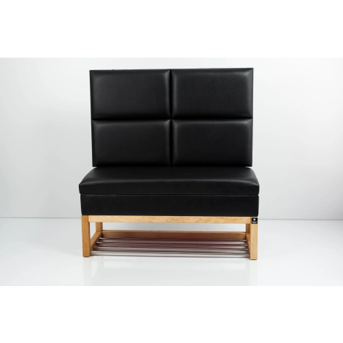 Mini Kufer z Panelem Ściennym Siedzisko Gładkie Ekoskóra Czarna LPPK-100 Rozmiary od 50 cm do 100 cm