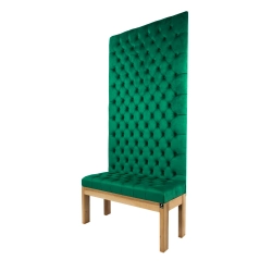 Ławka z Panelem Ściennym Pikowanym Siedzisko Pikowane Butelkowa Zieleń LPPK-11 Rozmiary od 50 cm do 100 cm