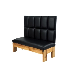 Ławka z Panelem Ściennym Gładkim Siedzisko Gładkie Ekoskóra Czarna LPPK-110 Rozmiary od 50 cm do 100 cm