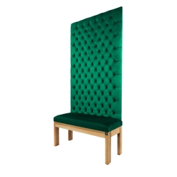Ławka z Panelem Ściennym Pikowany Siedzisko Gładkie Butelkowa Zieleń LPPK-12 Rozmiary od 50 cm do 100 cm