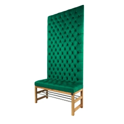 Ławka z Panelem Ściennym Pikowanym Siedzisko Pikowane Butelkowa Zieleń LPPK-13 Rozmiary od 50 cm do 100 cm