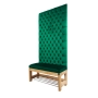 Ławka z Panelem Ściennym Pikowanym Siedzisko Gładkie Butelkowa Zieleń LPPK-19 Rozmiary od 50 cm do 100 cm