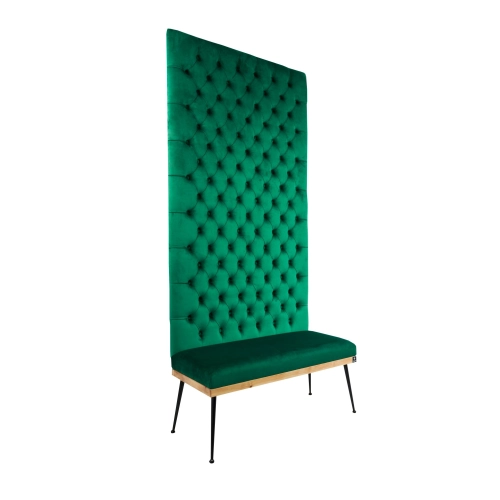 Ławka z Panelem Ściennym Pikowanym Siedzisko Gładkie Butelkowa Zieleń LPPK-2 Rozmiary od 50 cm do 100 cm