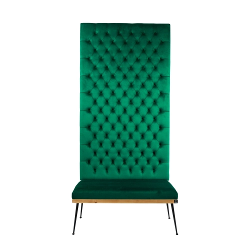 Ławka z Panelem Ściennym Pikowanym Siedzisko Gładkie Butelkowa Zieleń LPPK-2 Rozmiary od 50 cm do 100 cm