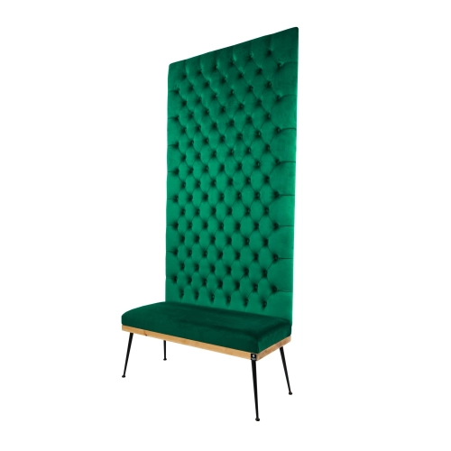 Ławka z Panelem Ściennym Pikowanym Siedzisko Gładkie Butelkowa Zieleń LPPK-2 Rozmiary od 50 cm do 100 cm