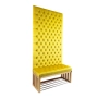 Ławka z Panelem Ściennym Pikowanym Siedzisko Pikowane Cytrynowa Żółcień LPPK-21 Rozmiary od 50 cm do 100 cm