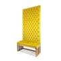 Ławka z Panelem Ściennym Pikowanym Siedzisko Pikowane Cytrynowa Żółcień LPPK-21 Rozmiary od 50 cm do 100 cm