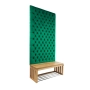 Ławka z Panelem Ściennym Pikowanym Butelkowa Zieleń Siedzisko Drewno Lite LPPK-23 Rozmiary od 50 cm do 100 cm