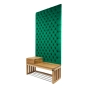 Ławka z Panelem Ściennym Pikowanym Butelkowa Zieleń Siedzisko Drewno Lite LPPK-24 Rozmiary od 50 cm do 100 cm