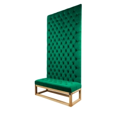 Ławka z Panelem Ściennym Pikowanym Siedzisko Pikowane Butelkowa Zieleń LPPK-33 Rozmiary od 50 cm do 100 cm