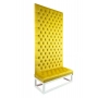 Ławka z Panelem Ściennym Pikowanym Siedzisko Pikowane Cytrynowa Żółcień LPPK-33 Rozmiary od 50 cm do 100 cm