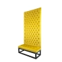 Ławka z Panelem Ściennym Pikowanym Siedzisko Pikowane Cytrynowa Żółcień LPPK-33 Rozmiary od 50 cm do 100 cm