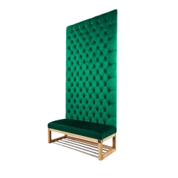 Ławka z Panelem Ściennym Pikowanym Siedzisko Gładkie Butelkowa Zieleń LPPK-35 Rozmiary od 50 cm do 100 cm