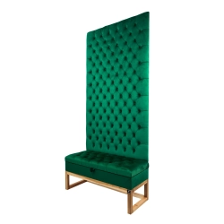 Mini Kufer z Panelem Ściennym Siedzisko Pikowane Butelkowa Zieleń  LPPK-38 Rozmiary od 50 cm do 100 cm
