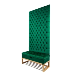 Mini Kufer z Panelem Ściennym  Siedzisko Pikowane Butelkowa Zieleń  LPPK-39 Rozmiary od 50 cm do 100 cm