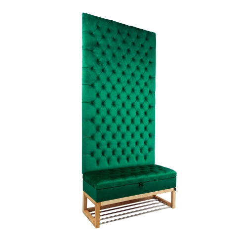 Mini Kufer z Panelem Ściennym  Siedzisko Pikowane Butelkowa Zieleń  LPPK-39 Rozmiary od 50 cm do 100 cm