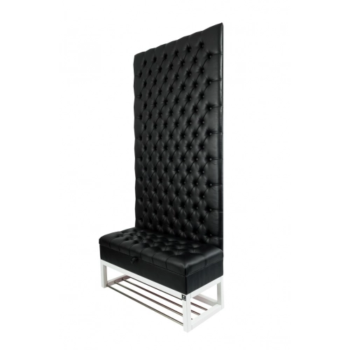 Mini Kufer z Panelem Ściennym  Siedzisko Pikowane Ekoskóra Czarna LPPK-39 Rozmiary od 50 cm do 100 cm